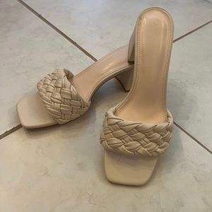 Trish Lucia Women's Braided Strap Casual Slip On Leather Mules Low Heels 9.5